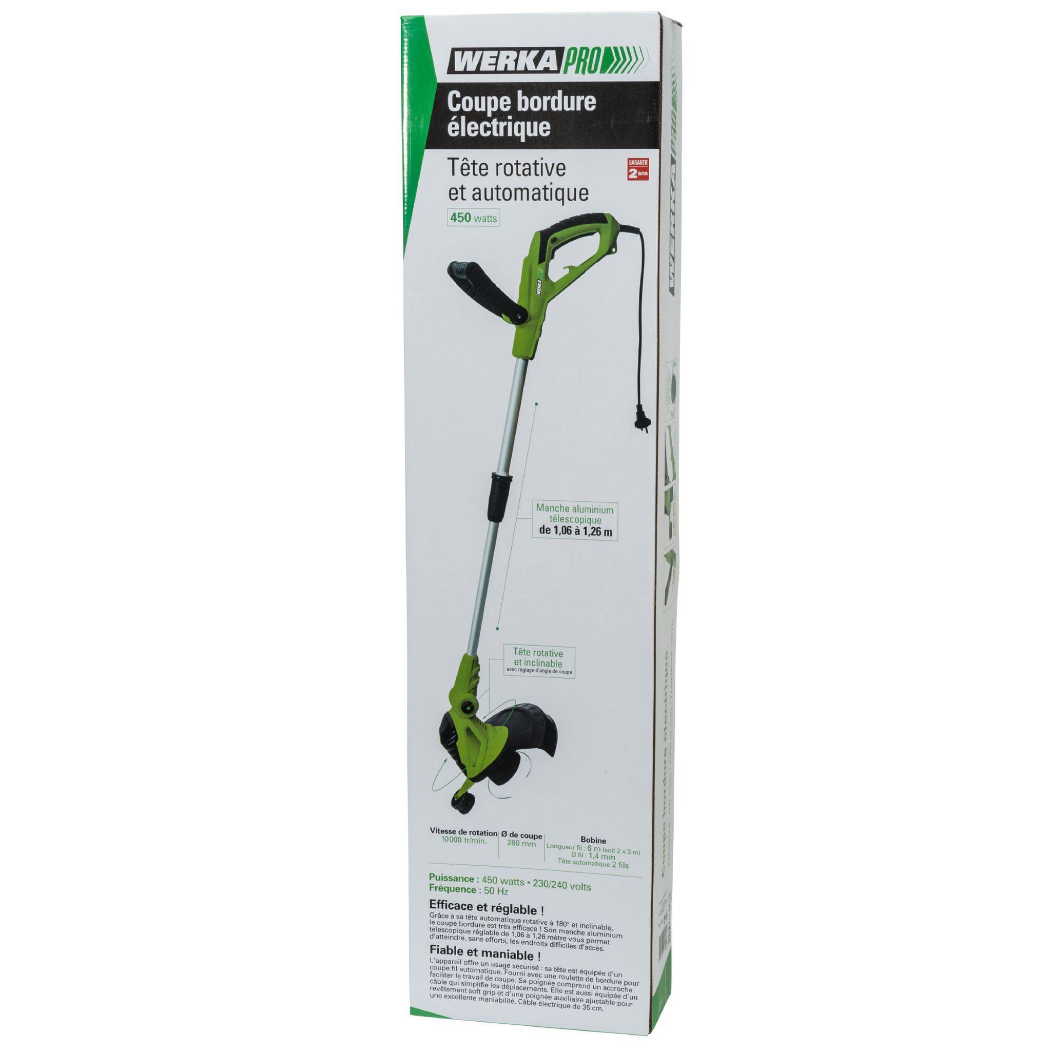 Voir la diapositive 5 : WERKAPRO Coupe bordure électrique 450w 230v WERKA PRO