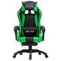 Voir la diapositive 2 : VIDAXL Fauteuil de jeux video avec repose-pied Vert et noir Similicuir