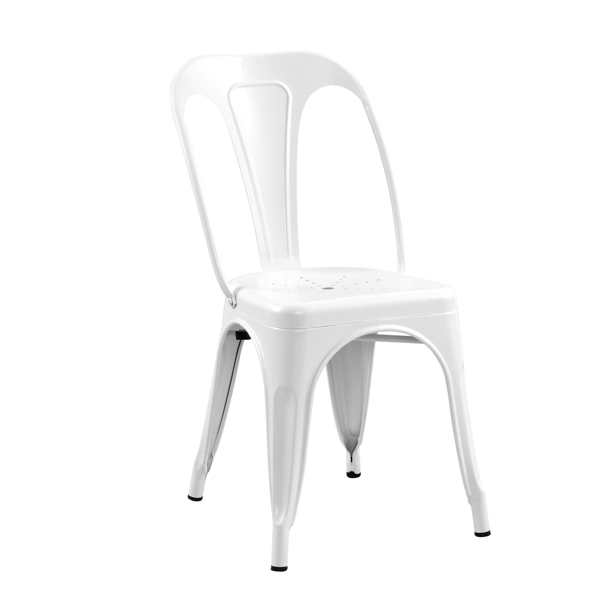 Voir la diapositive 5 : MAISON PAVANE Lot de 2 chaises en métal blanc mat-indus