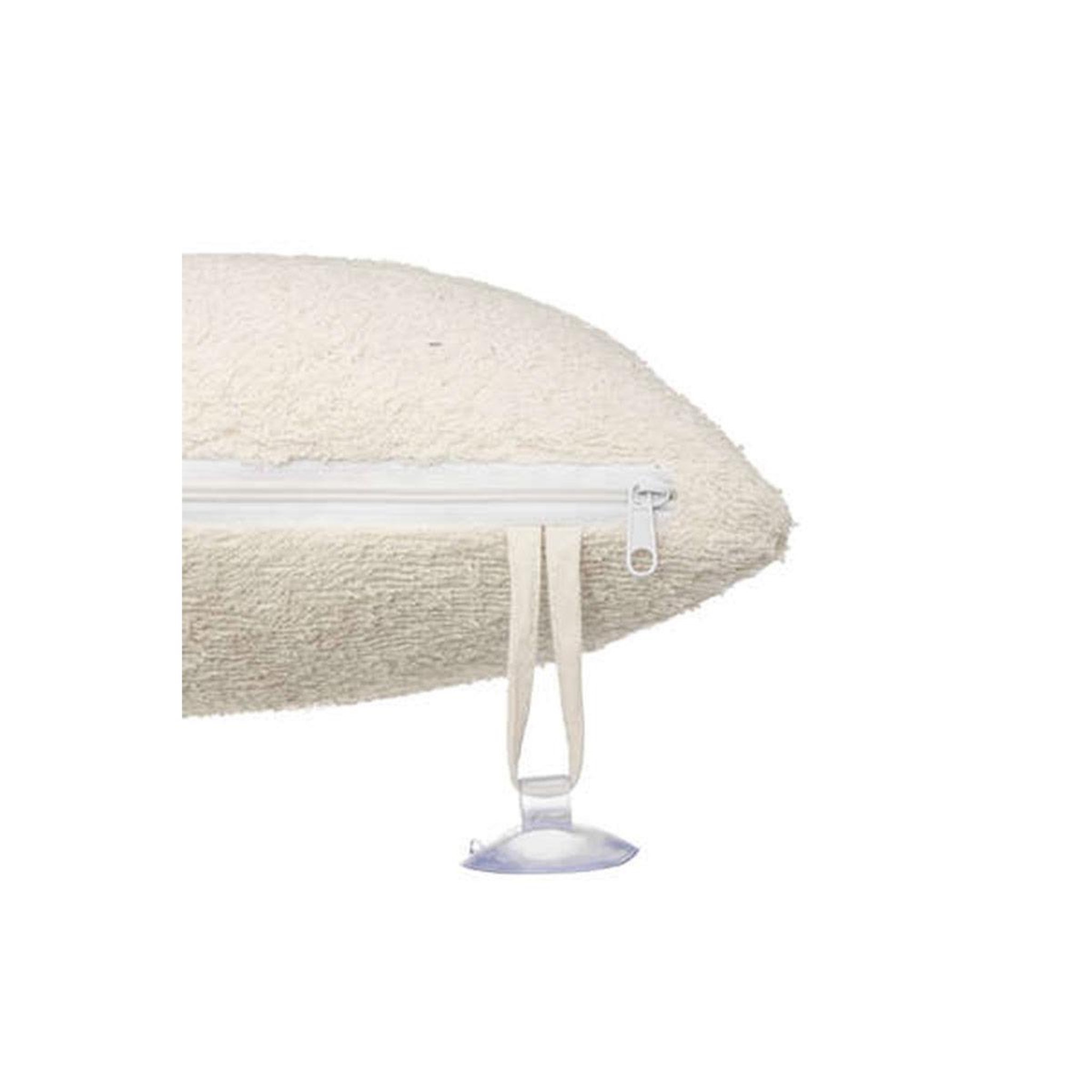 Voir la diapositive 2 : FIVE Oreiller de bain 2 ventouses  textile  33cm beige