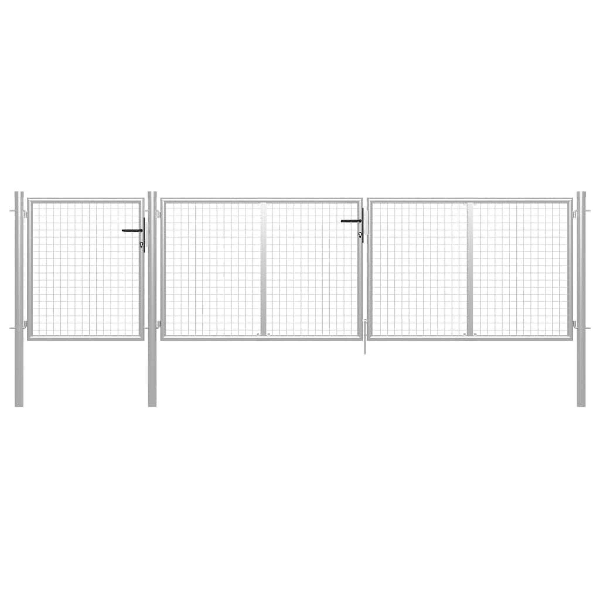 VIDAXL Portail de jardin Acier 400 x 100 cm Argente