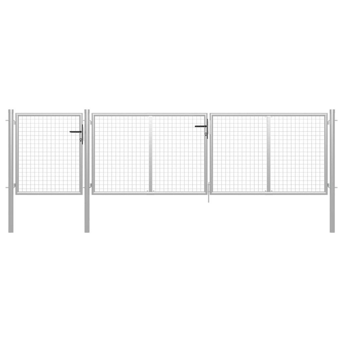 VIDAXL Portail de jardin Acier 400 x 100 cm Argente