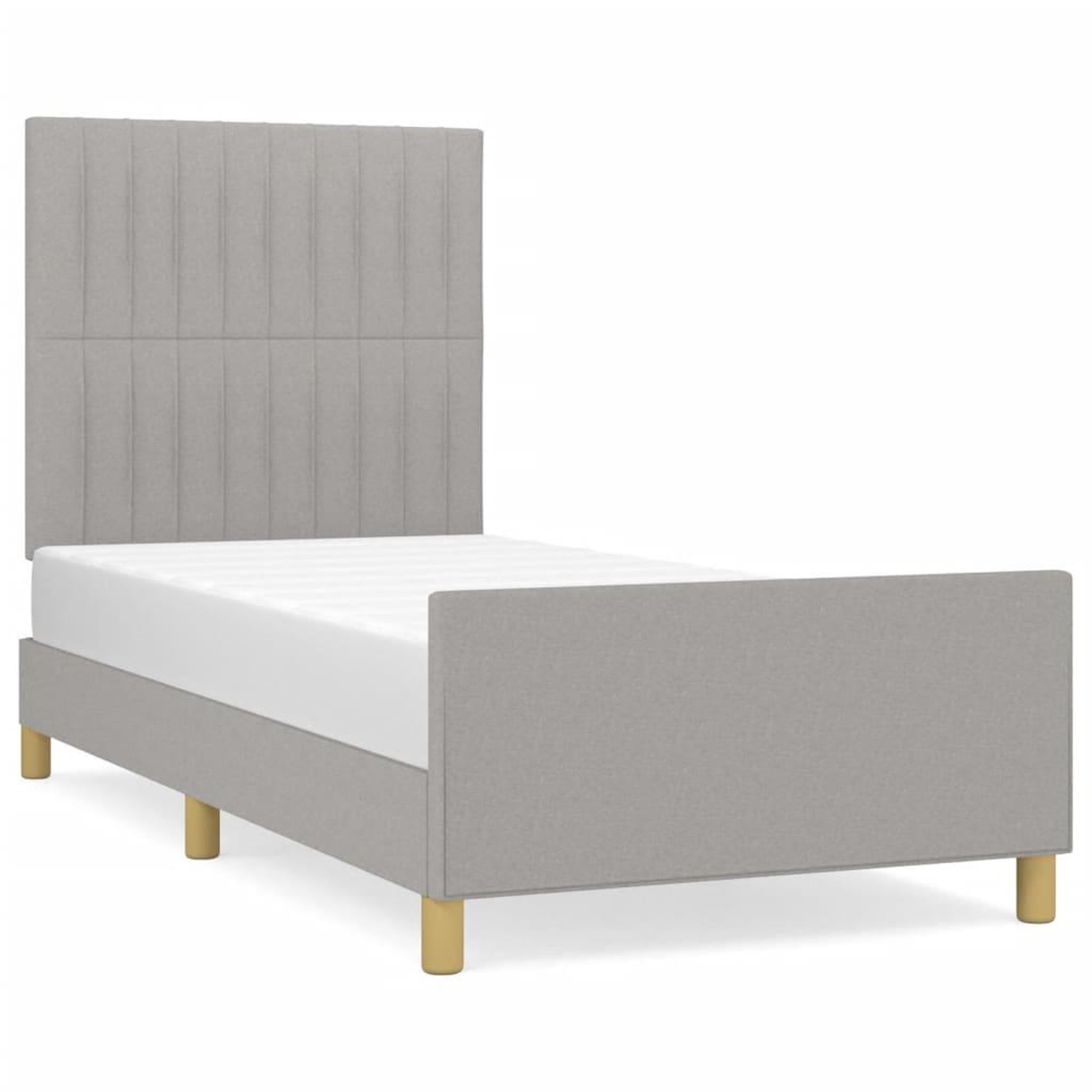 Voir la diapositive 2 : VIDAXL Cadre de lit sans matelas gris clair 80x200 cm tissu