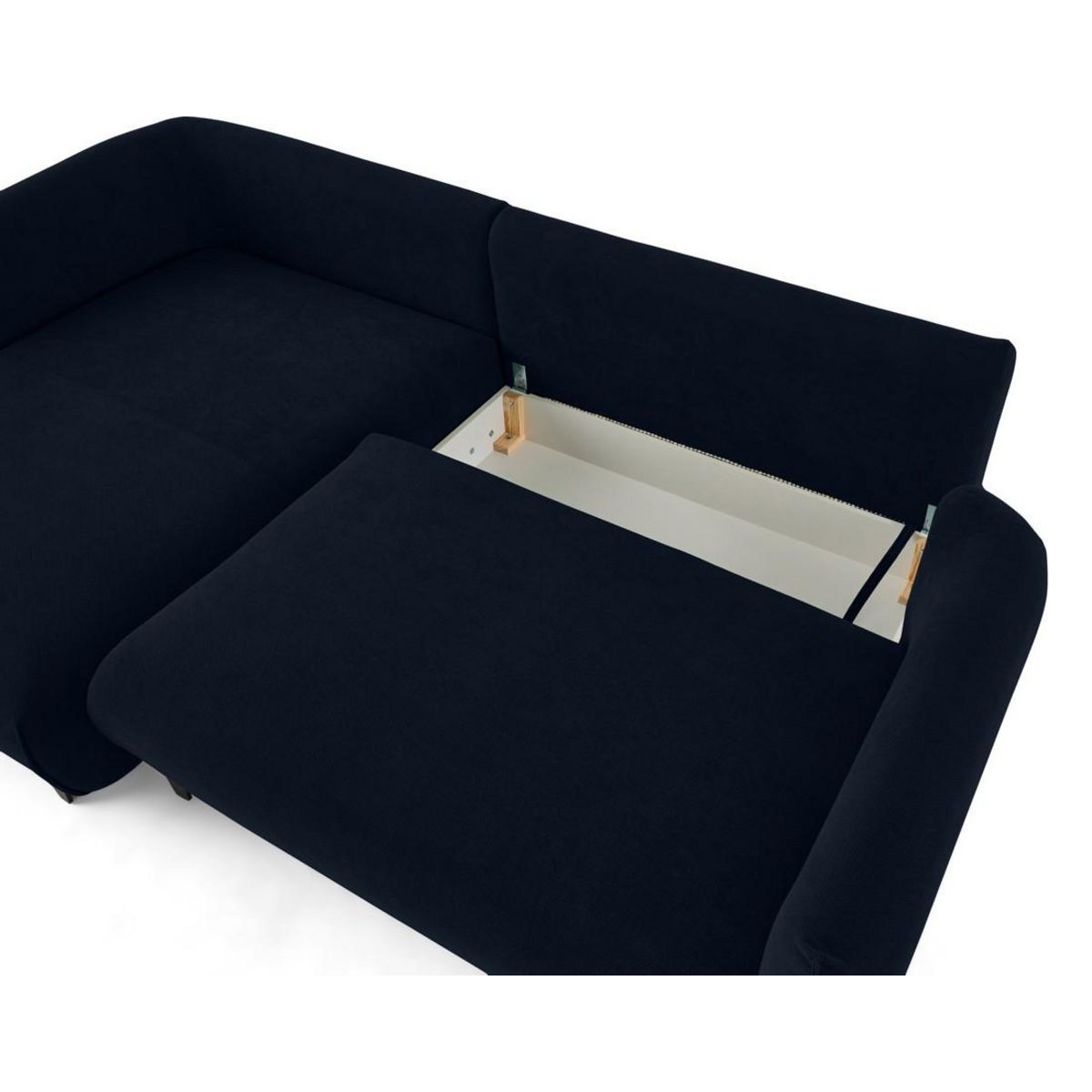 LISA DESIGN Gianni - canapé d'angle gauche 4 places convertible avec coffre en tissu