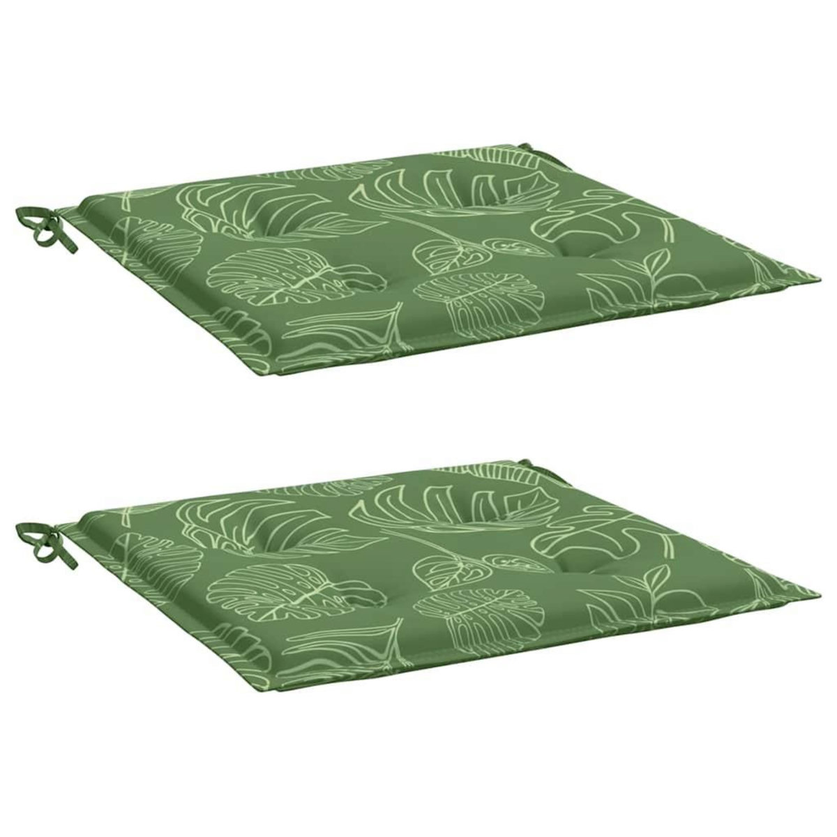 VIDAXL Coussins de chaise lot de 2 motif de feuilles 40x40x3 cm tissu