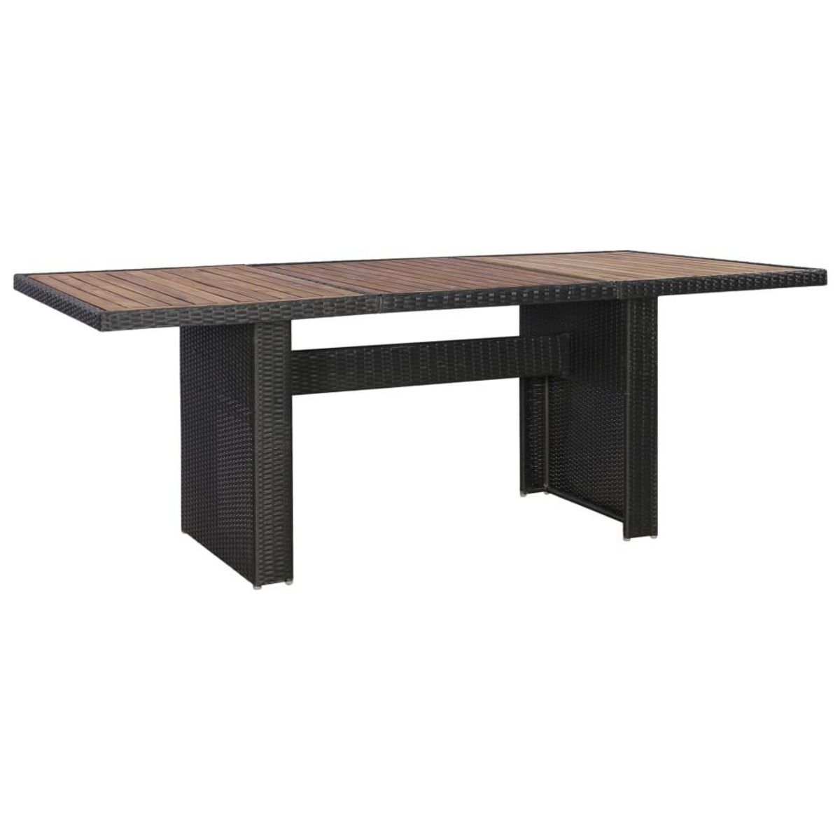 VIDAXL Ensemble a manger d'exterieur 9pcs coussins resine tressee noir