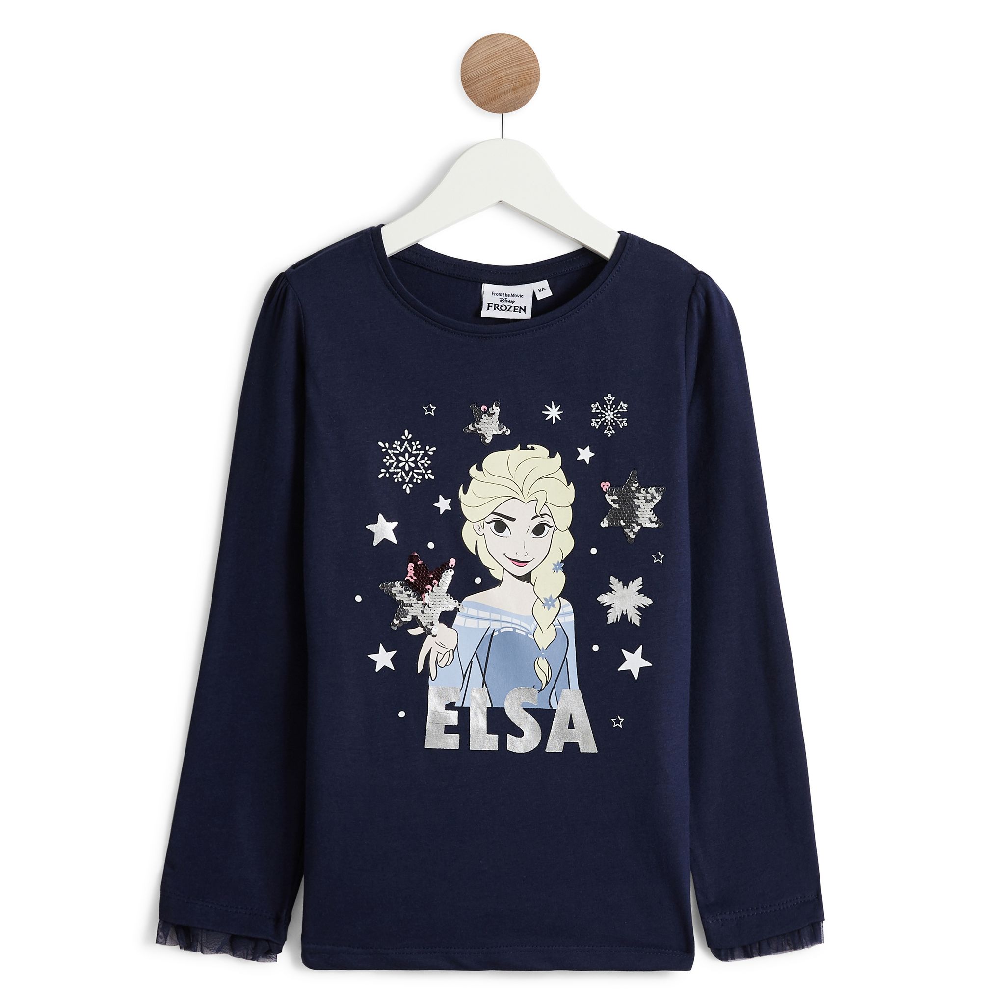 La Reine des neiges Tee shirt fille manches longues - Fushia