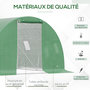 Voir la diapositive 4 : OUTSUNNY Serre tunnel de jardin 9 m² - 3 x 3 x 2 m - 4 fenêtres, porte zippée enroulable - acier galvanisé PE haute densité vert