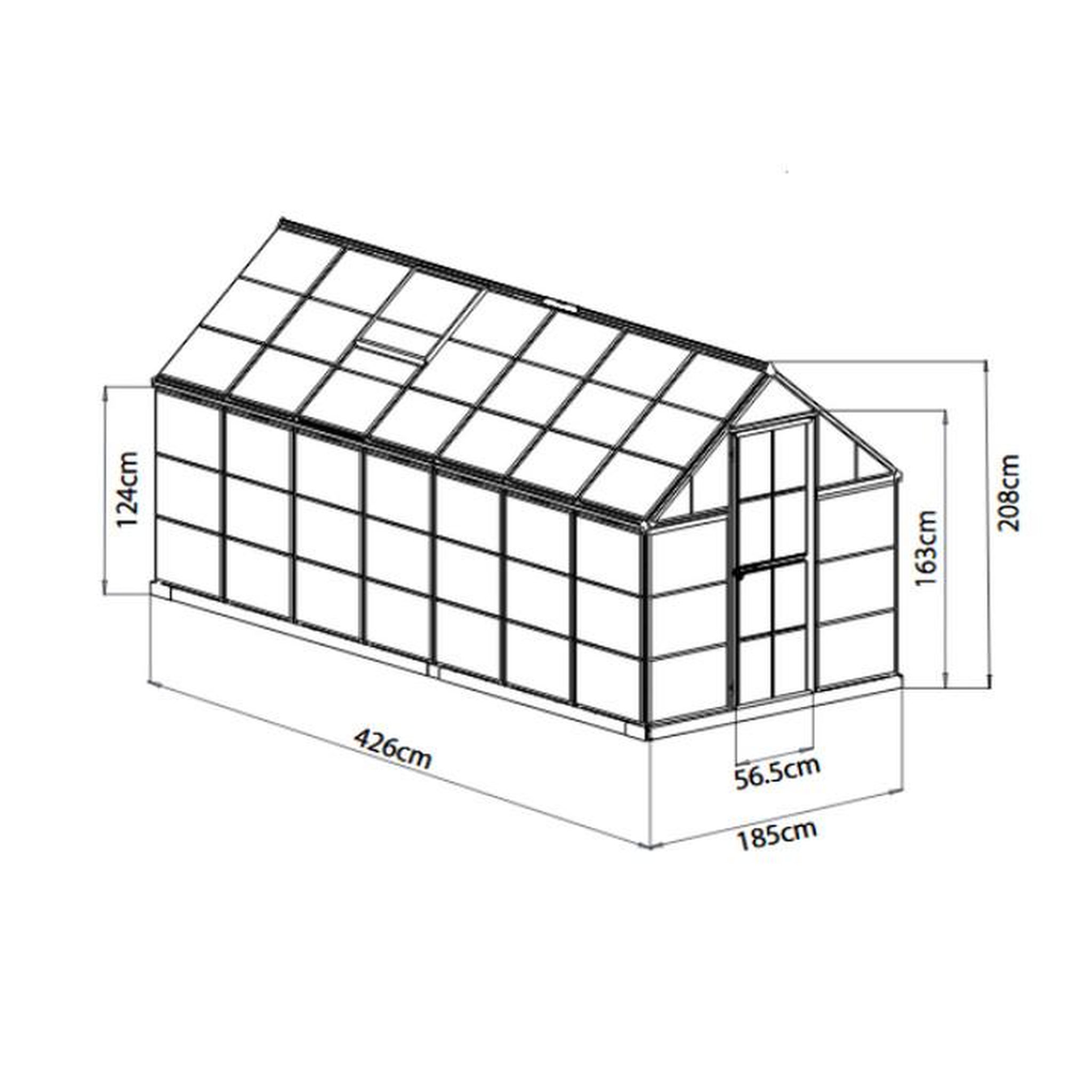 Voir la diapositive 2 : Palram Serre de jardin 7.9m² argent - 701786