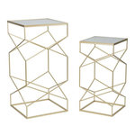 Paris Prix Lot de 2 Tables d'Appoint Design  Glassy  100cm Or