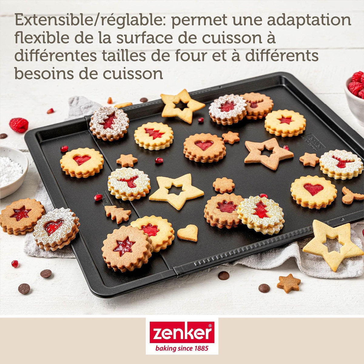 ZENKER Plaque de cuisson four extensible de 37 à 52 cm Zenker Perfect Black +