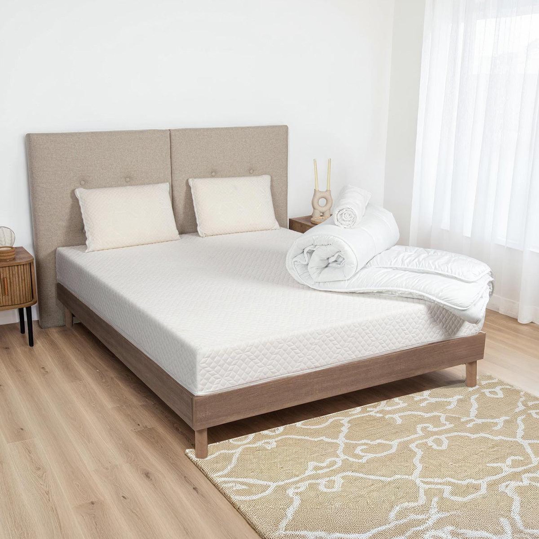Voir la diapositive 4 : OLYMPE LITERIE Olympe literie | pack reverie protège matelas + couette + oreiller