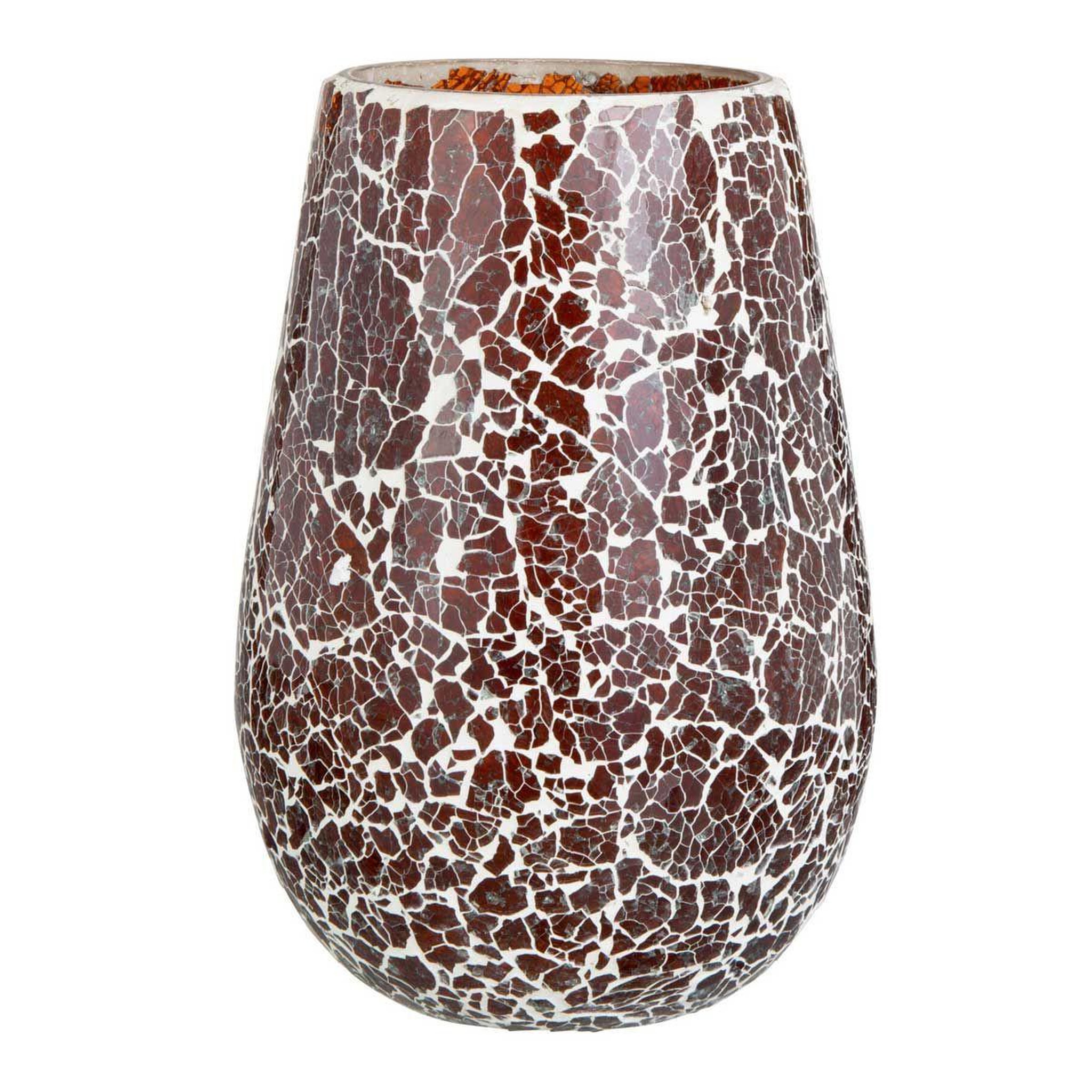 Voir la diapositive 1 : J-LINE Photophore en Verre  Ali  26cm Marron