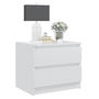 Voir la diapositive 5 : VIDAXL Table de chevet Blanc brillant 50x39x43,5 cm Agglomere