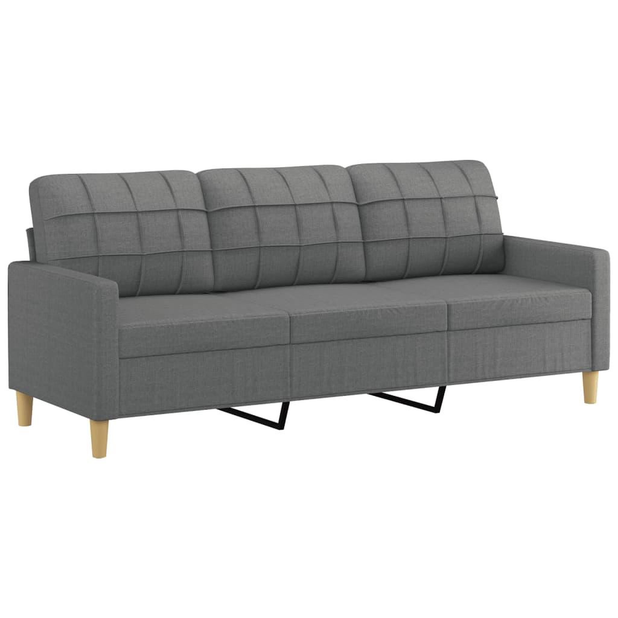 Voir la diapositive 5 : VIDAXL Ensemble de canapes 3 pcs coussins gris fonce tissu