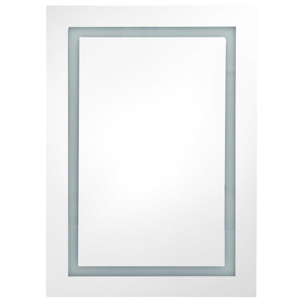 VIDAXL Armoire de salle de bain a miroir LED Blanc brillant 50x13x70cm