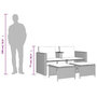 Voir la diapositive 6 : VIDAXL Canape de jardin 2 places avec table tabourets gris clair rotin