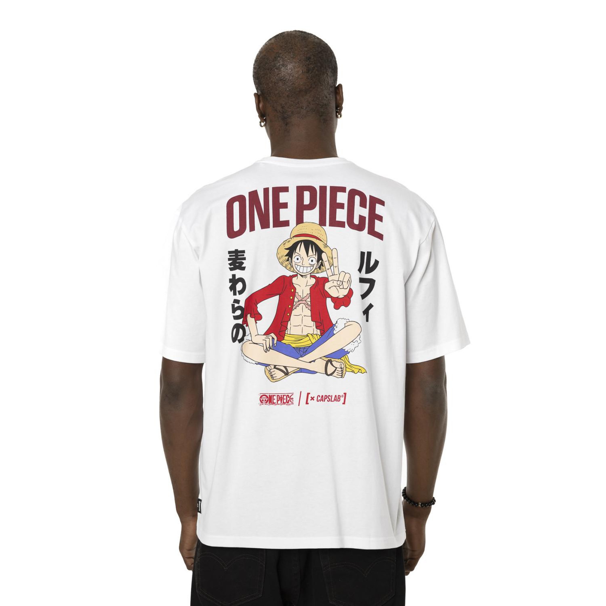 Voir la diapositive 3 : CAPSLAB T-shirt en coton homme relax fit avec print  One Piece Luffy