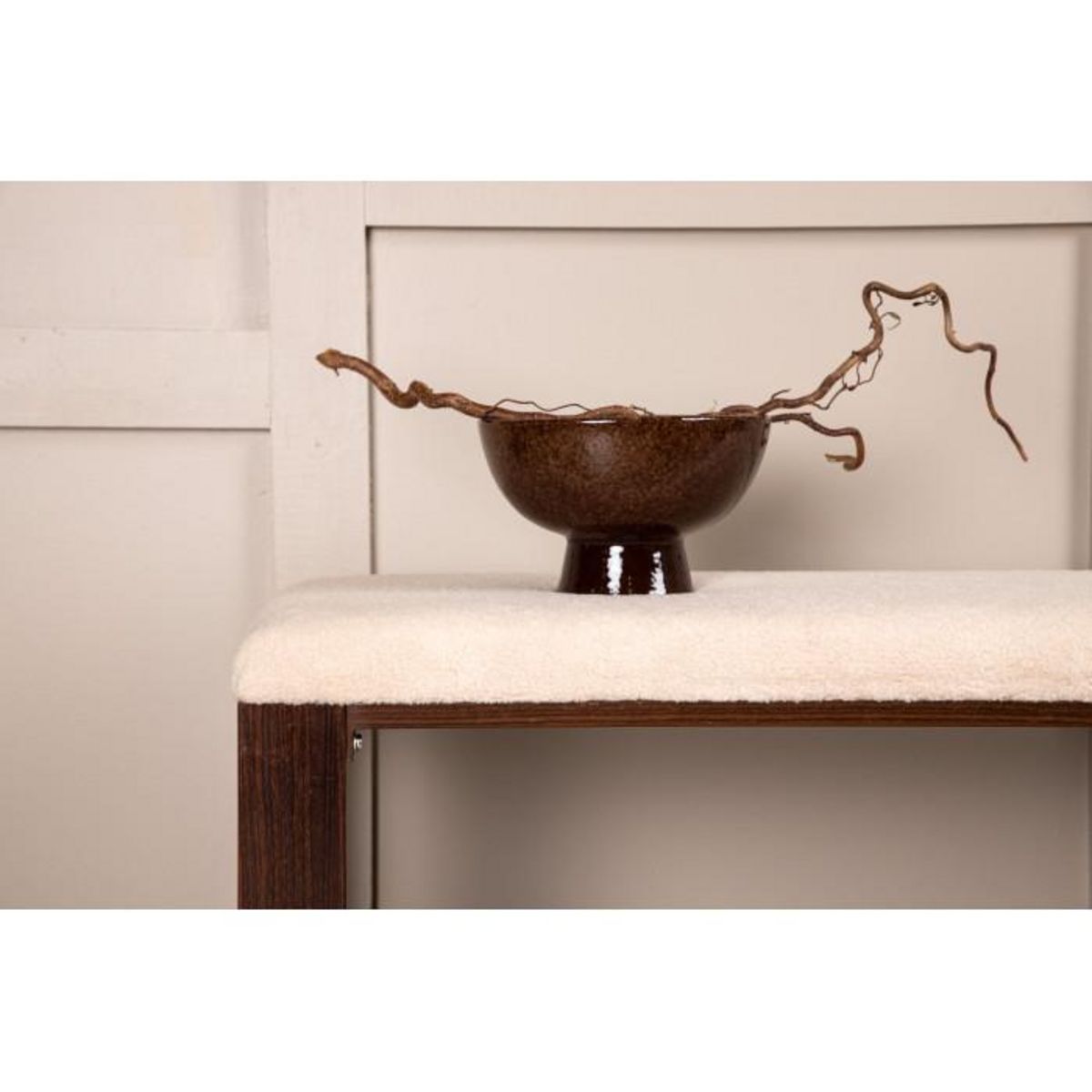 Paris Prix Banc en Tissu Polaire  Chester  120cm Blanc