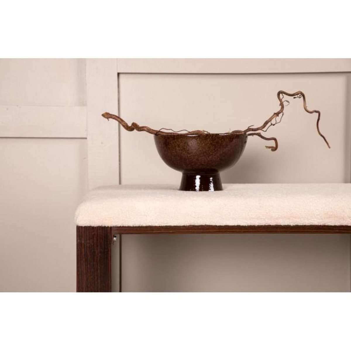 Paris Prix Banc en Tissu Polaire  Chester  120cm Blanc