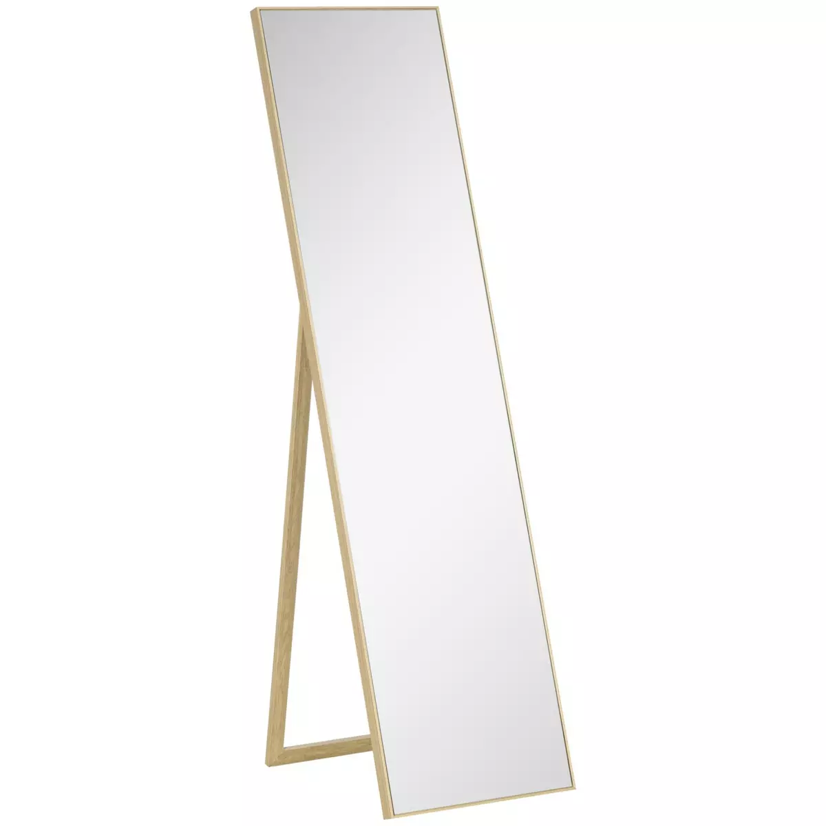 HOMCOM Miroir sur pied rectangulaire dim. 40L x 35l x 147H cm MDF aspect bois de chêne clair