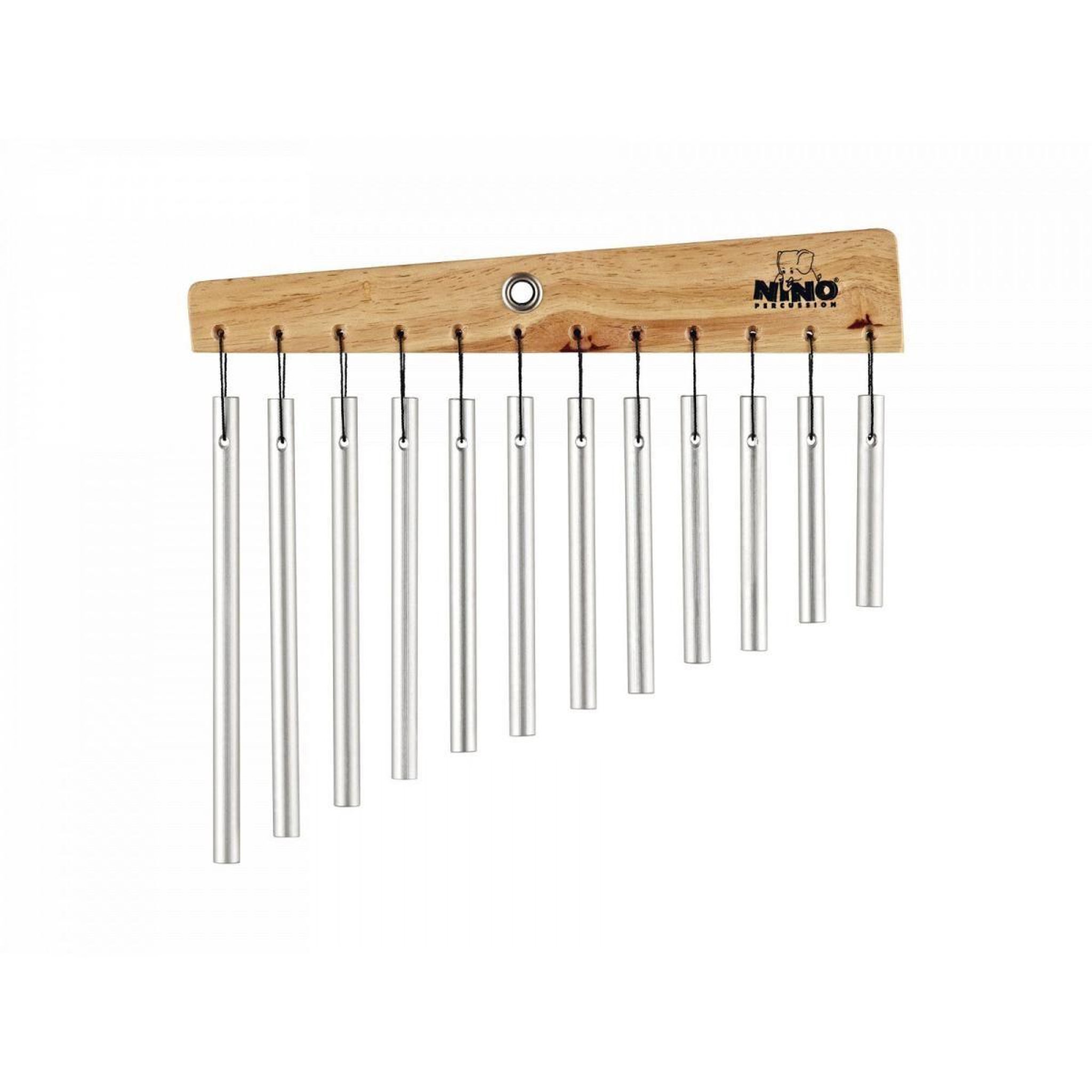 NINO PERCUSSION Carillon à barres (chimes) en aluminium - 12 pièces - bois naturel