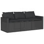 Voir la diapositive 2 : VIDAXL Canape de jardin avec coussins 3 places noir resine tressee