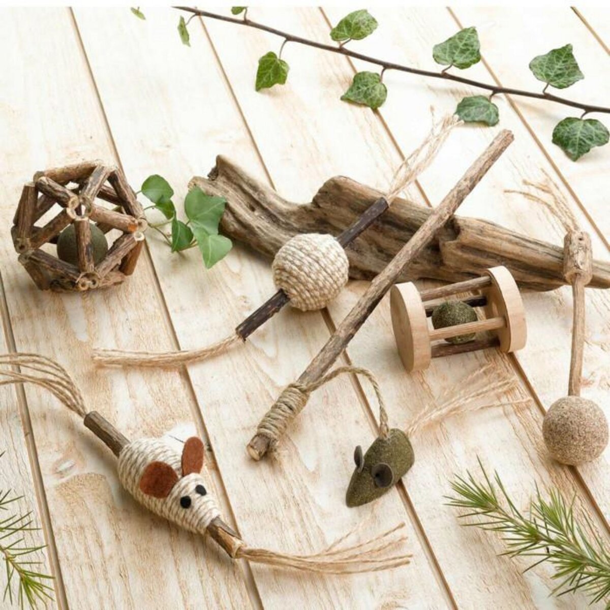 Paris Prix Jouet Balle pour Chat  Matatabi  8cm Naturel