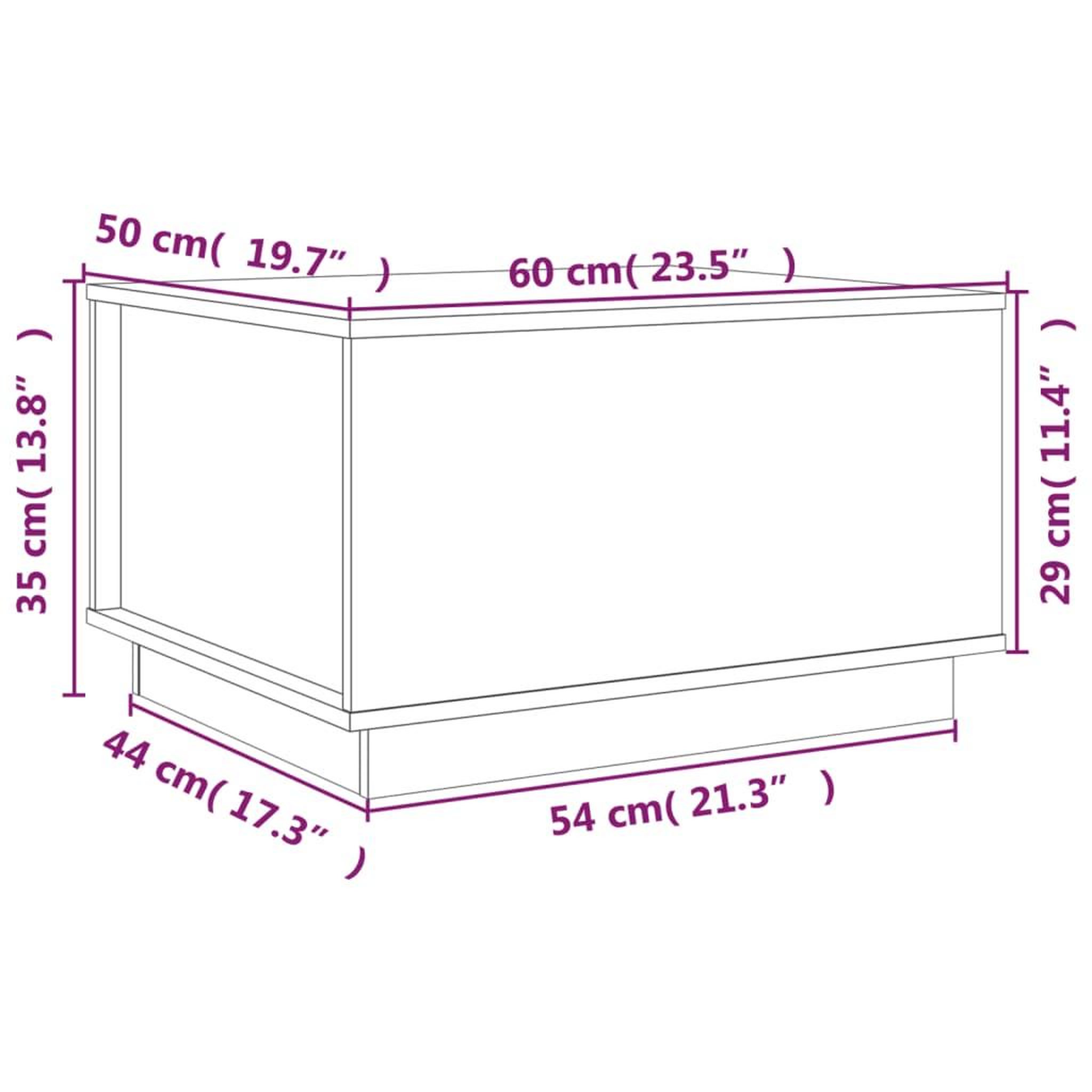 Voir la diapositive 6 : VIDAXL Table basse Marron miel 60x50x35 cm Bois massif de pin