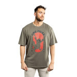 CAPSLAB T-shirt homme relax fit avec print One Piece Luffy. Coloris disponibles : Vert