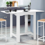 Voir la diapositive 2 : ID MARKET Table haute de bar extensible DONA 2 à 4 personnes blanche 65-130 cm