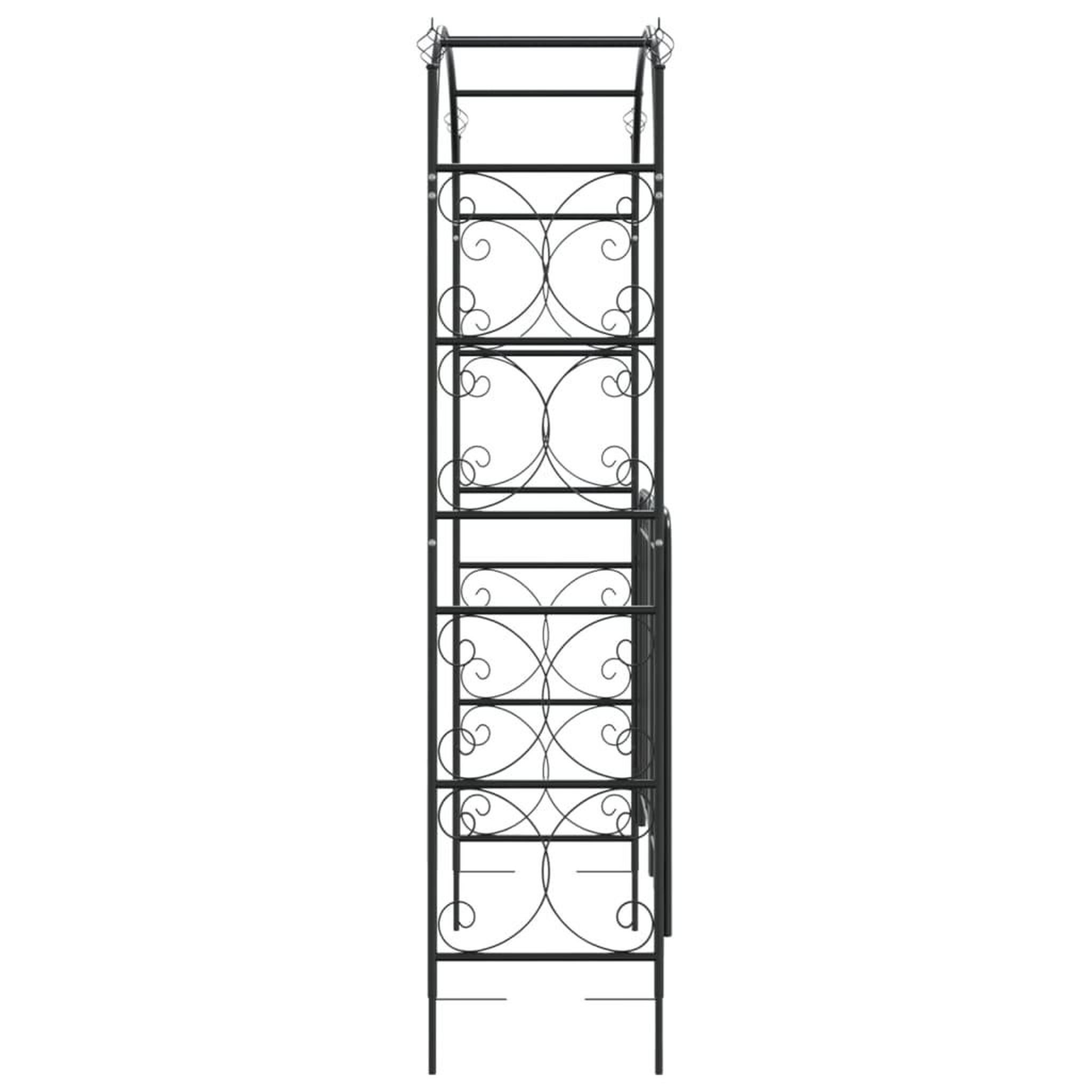 Voir la diapositive 4 : VIDAXL Arche de jardin avec portail noir 108x45x235 cm acier