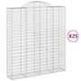 Voir la diapositive 2 : VIDAXL Paniers a gabions arques 25 pcs 200x50x220/240 cm Fer galvanise