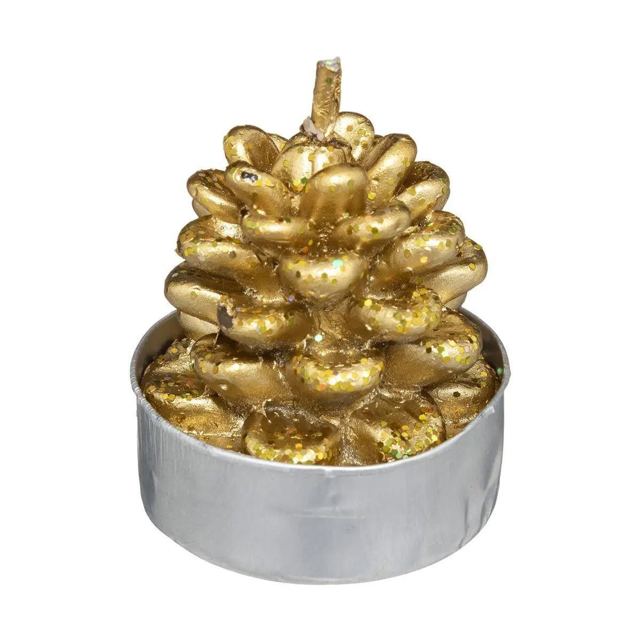 Voir la diapositive 2 : ATMOSPHERA Lot de 6 bougies déco  marron glacé  140g or