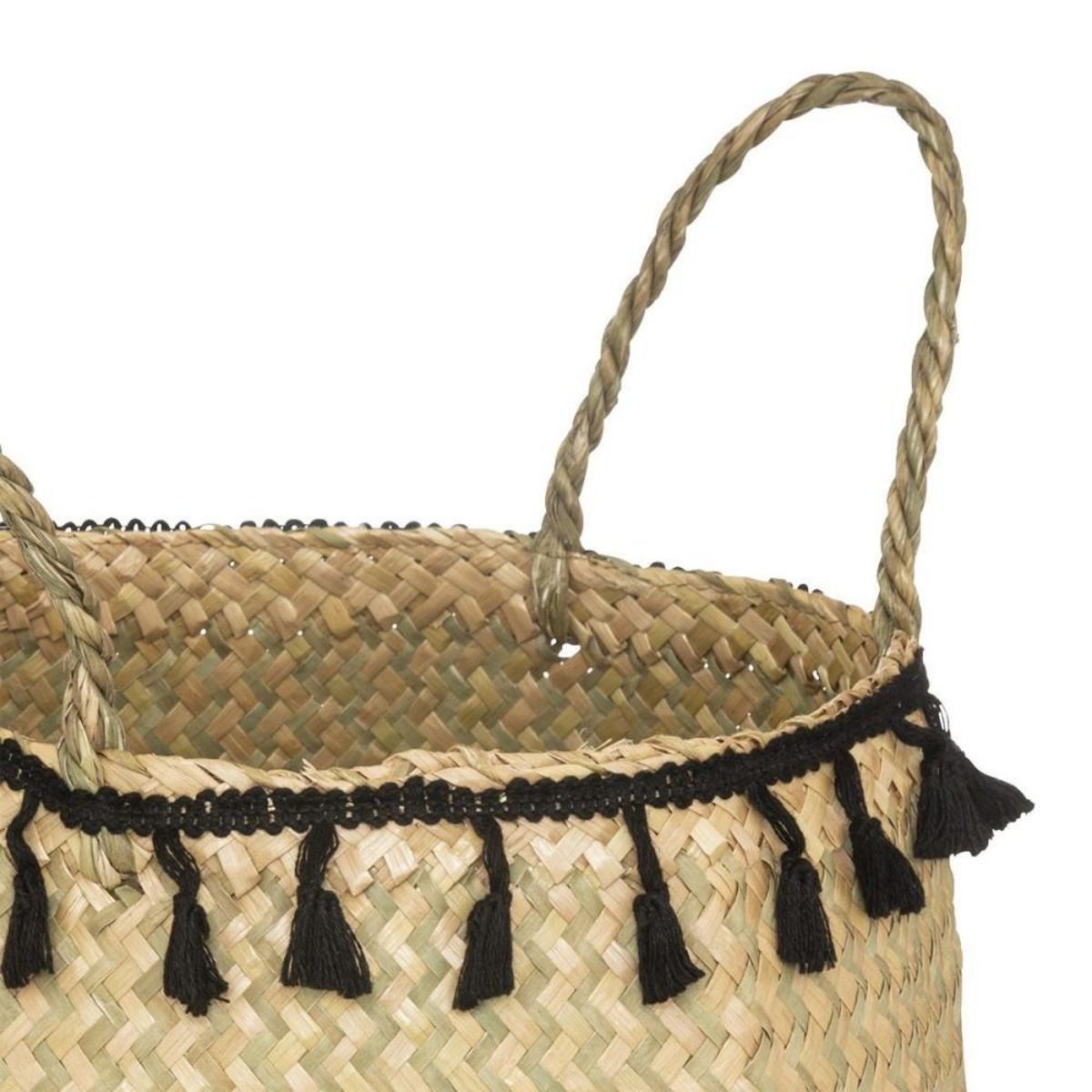 ATMOSPHERA Panier pliant roseau Alina noir D30