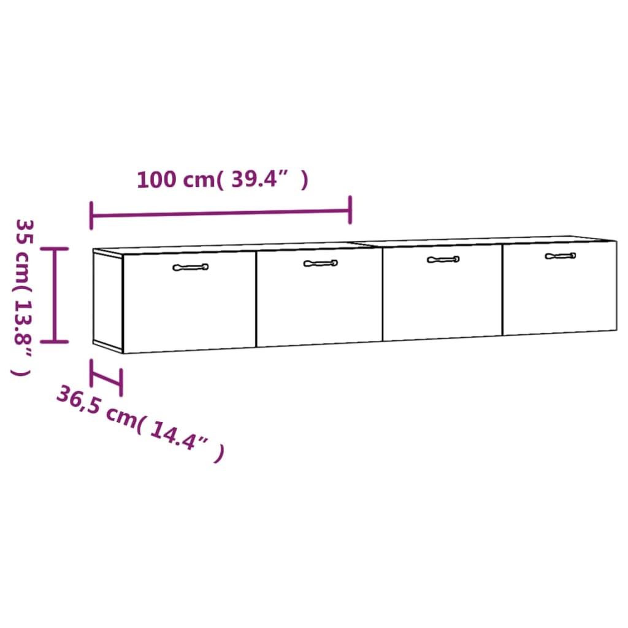 Voir la diapositive 6 : VIDAXL Armoires murales 2 pcs Chene marron 100x36,5x35 cm