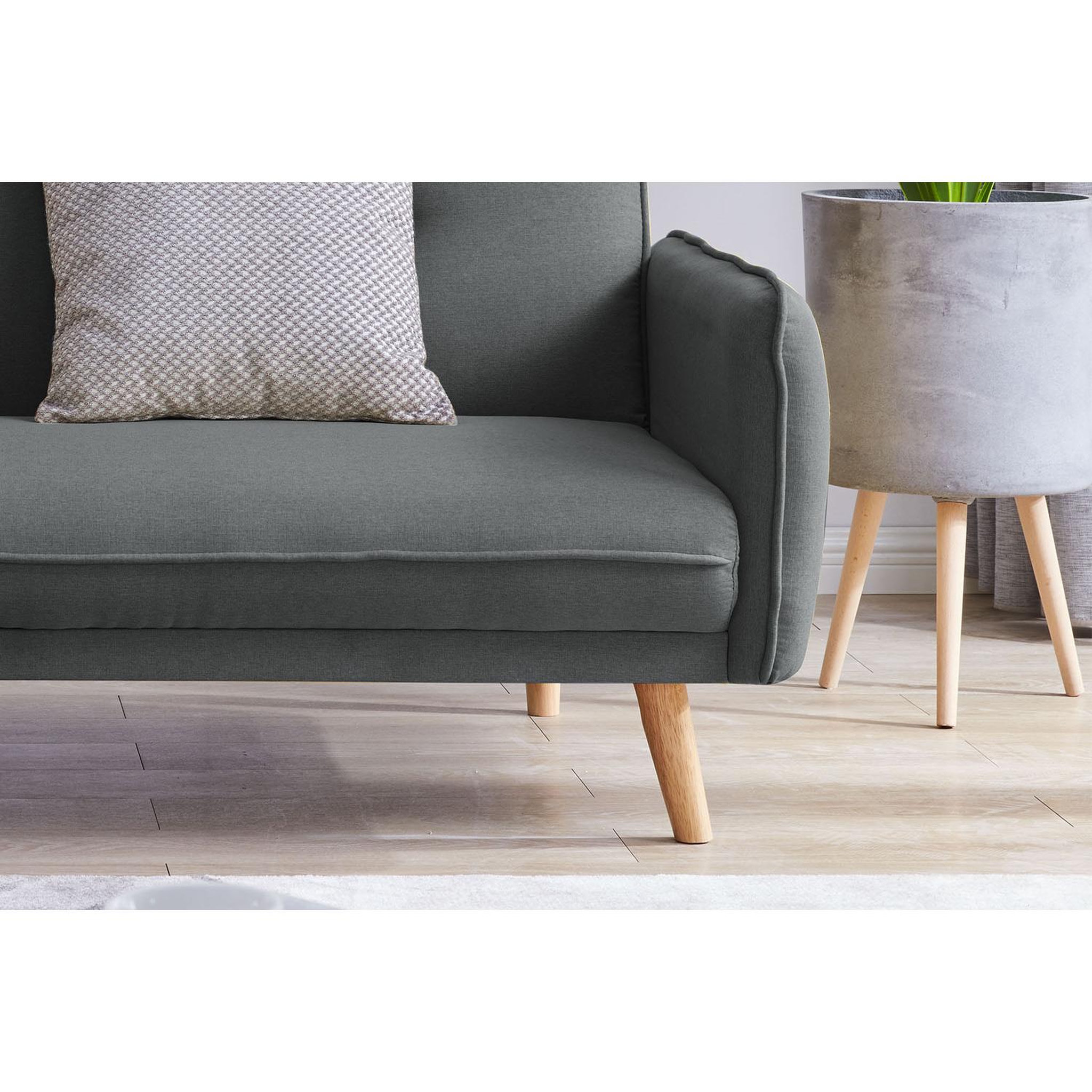 Voir la diapositive 4 : CONCEPT USINE Canapé scandinave convertible 3 places en tissu gris foncé nora