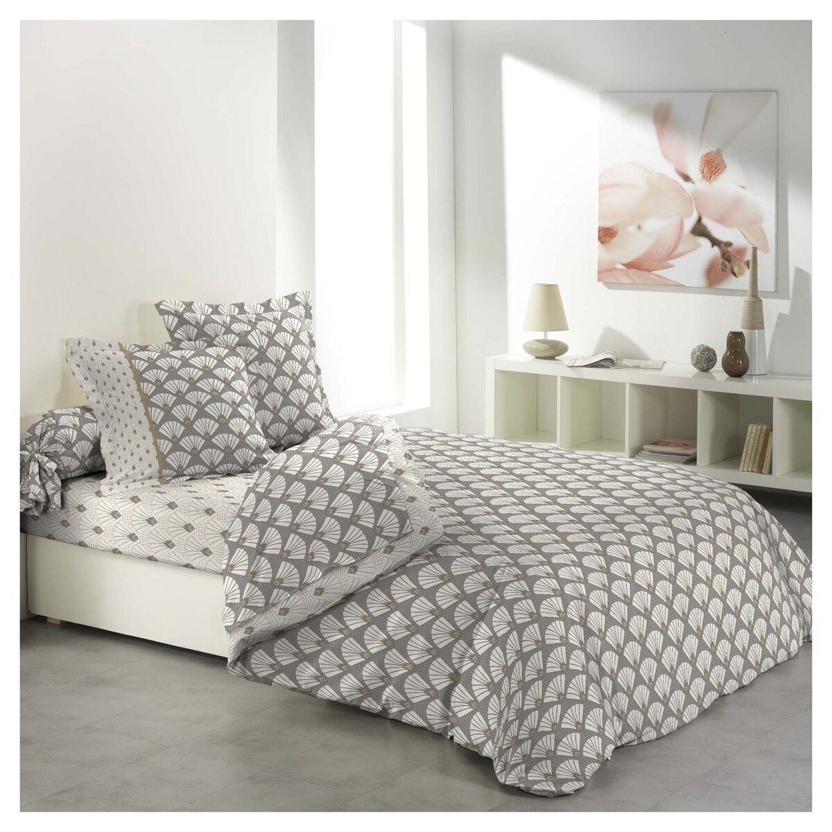 Parure de lit fantaisie 6 pièces en coton 42 fils ART DECO CHIC