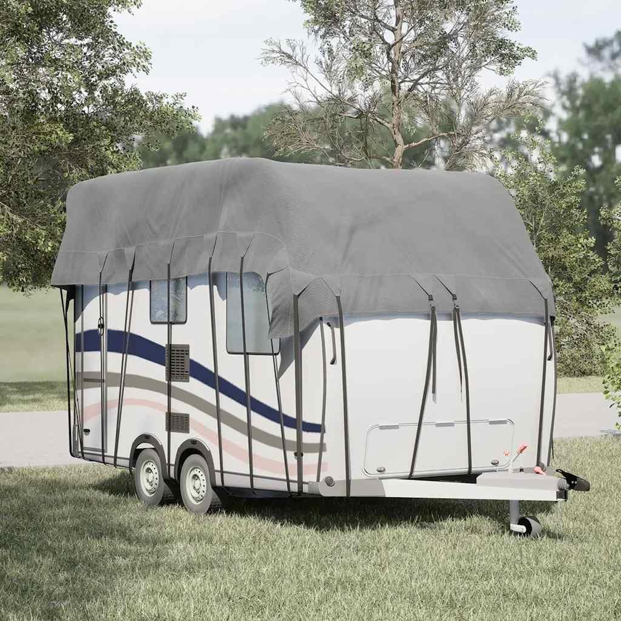VIDAXL Housse de toit de caravane gris 600x300 cm tissu non tisse