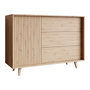 Voir la diapositive 4 : BEST MOBILIER Diego - buffet - effet bois - 3 tiroirs et 1 porte - 120 cm