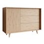 Voir la diapositive 4 : BEST MOBILIER Diego - buffet - effet bois - 3 tiroirs et 1 porte - 120 cm