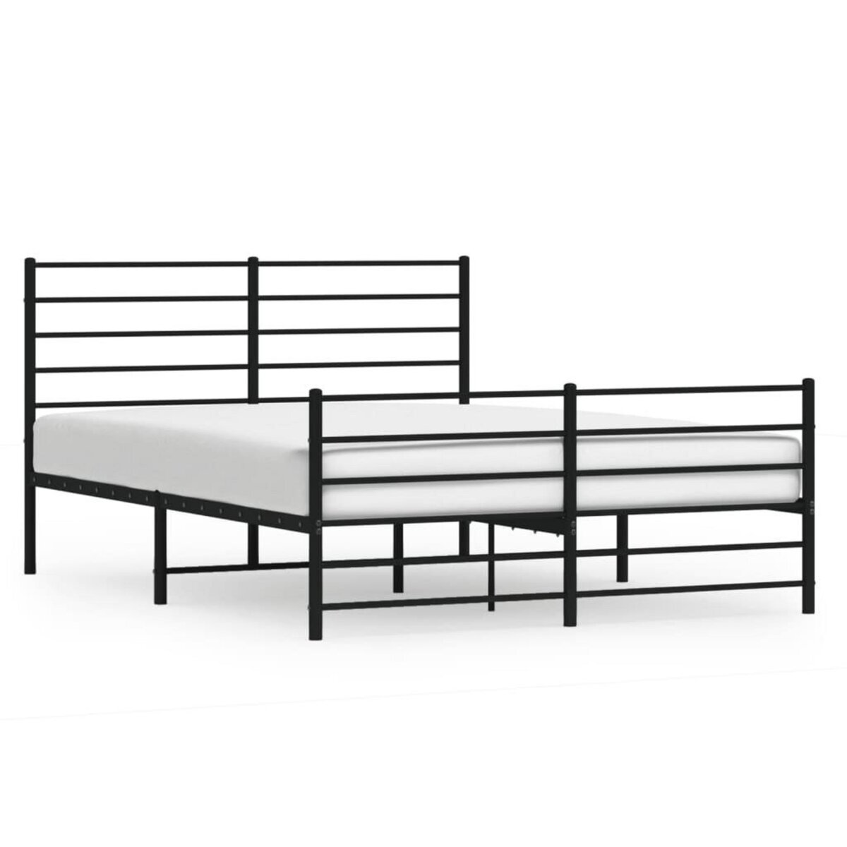 VIDAXL Cadre de lit metal sans matelas avec pied de lit noir 160x200cm