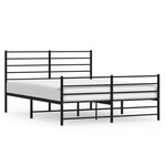VIDAXL Cadre de lit metal sans matelas avec pied de lit noir 160x200cm
