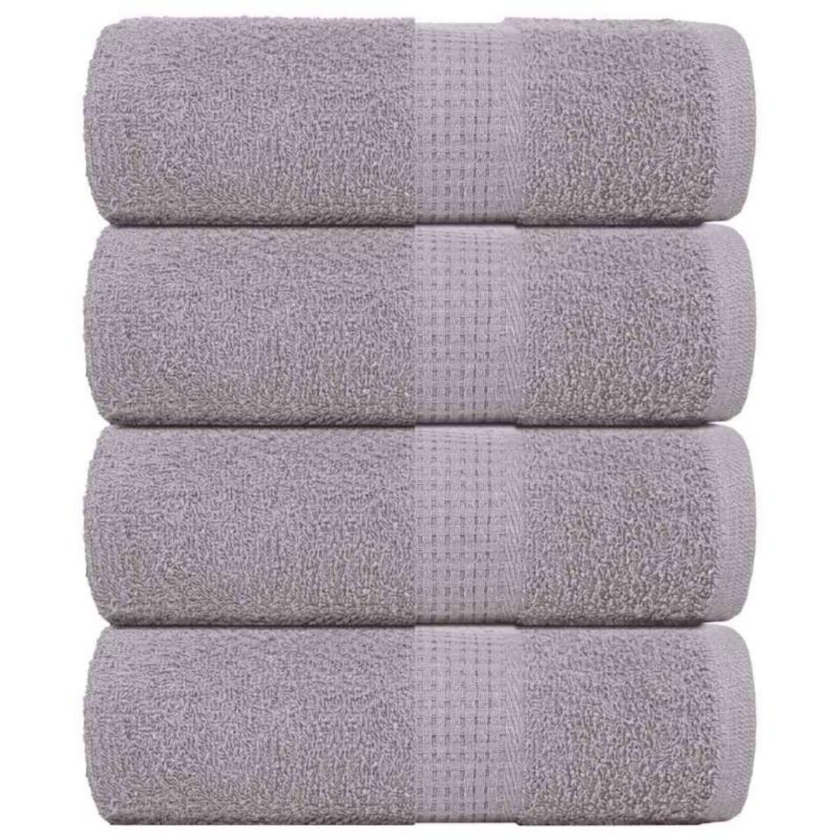 VIDAXL Serviettes d invité 4 pcs gris 30x50 cm 360 g m² 100% coton