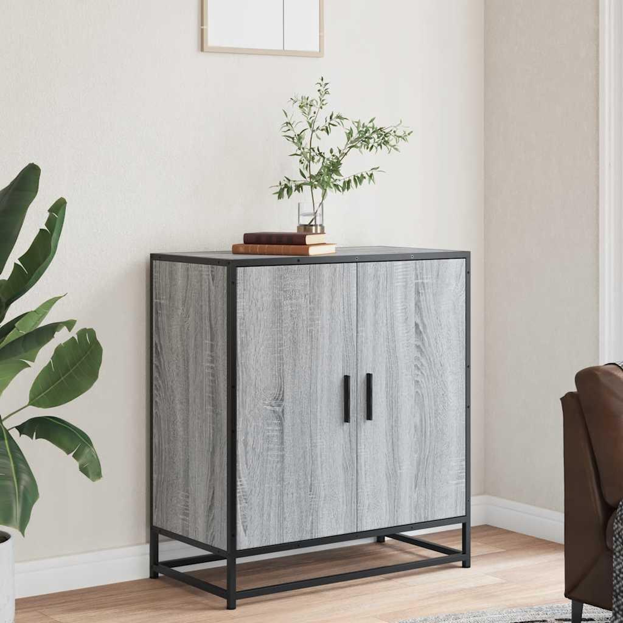 Voir la diapositive 3 : VIDAXL Buffet sonoma gris 68x35x76 cm bois d'ingenierie et metal