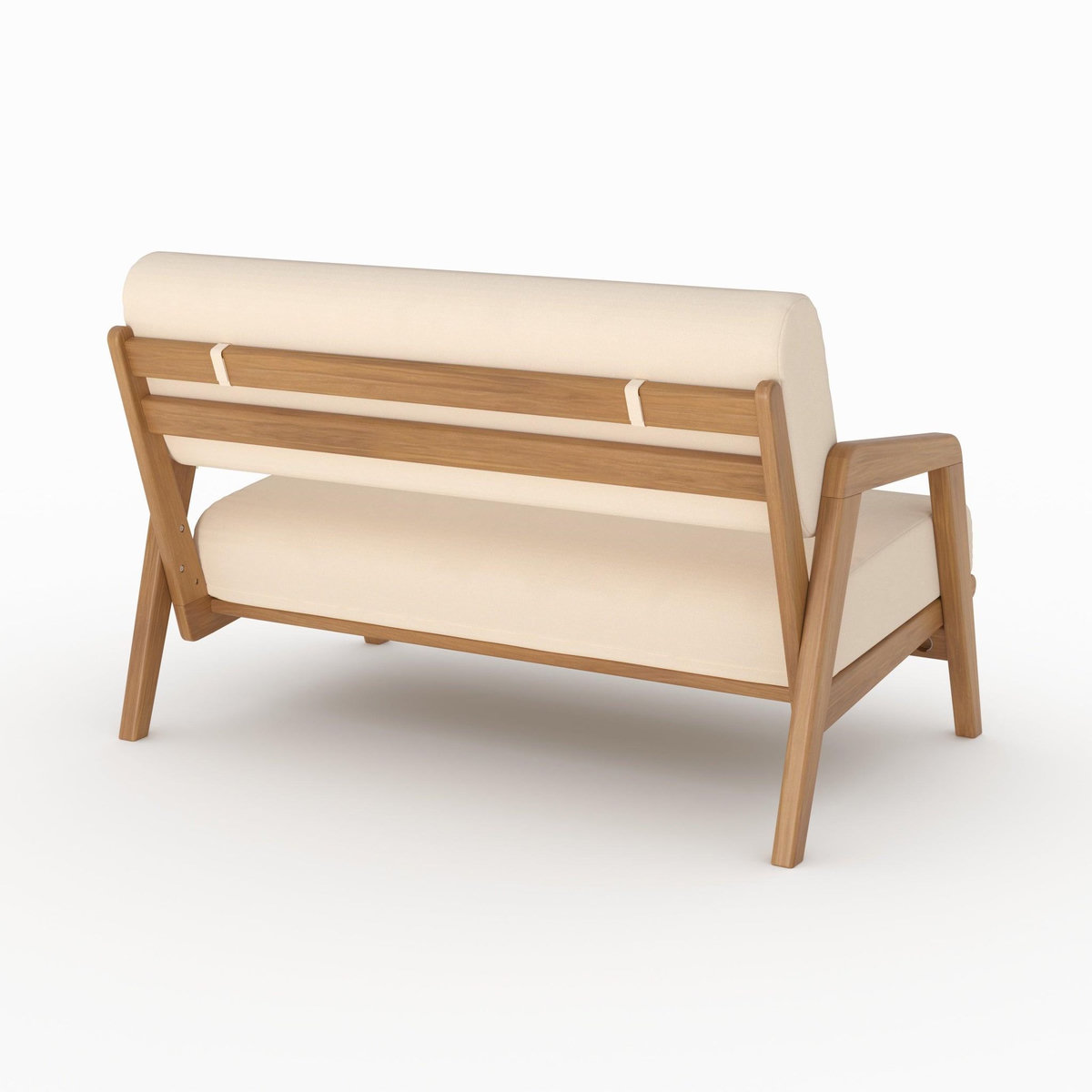 Rendez vous déco Salon de jardin 3 places en tissu beige clair et bois d'acacia-Siargao