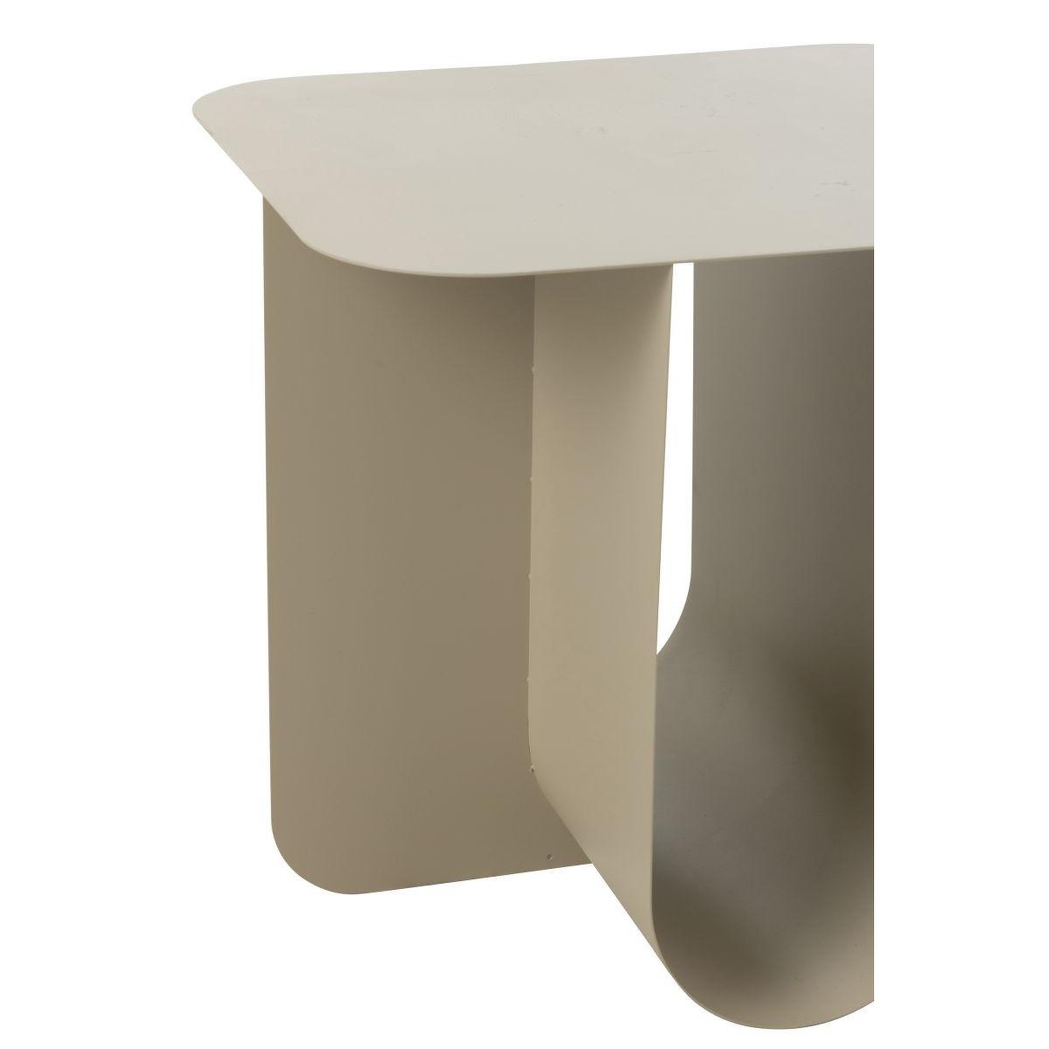 Voir la diapositive 5 : J-LINE Table d'appoint carrée en métal  reva  39cm beige