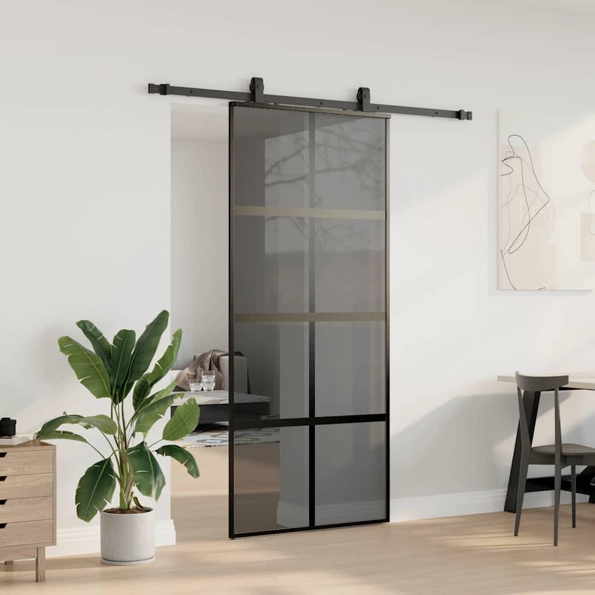 Voir la diapositive 3 : VIDAXL Porte coulissante avec kit de quincaillerie noir 90x205 cm