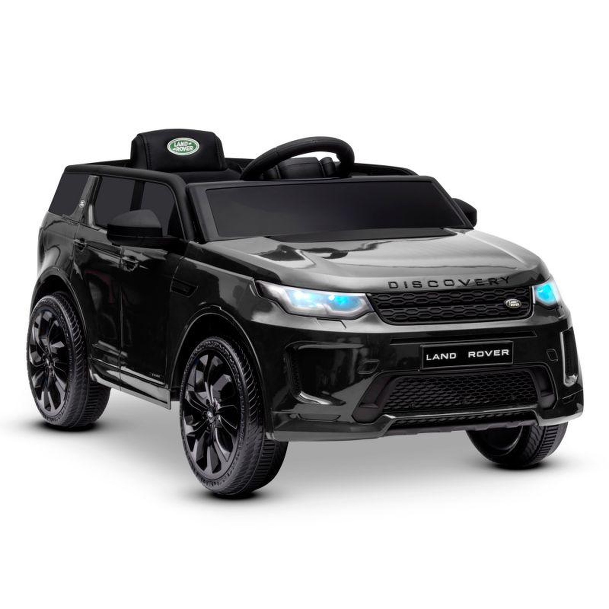 PLAY4FUN Voiture électrique SUV pour enfant Land Rover Discovery 2x 25W - marche AV/AR, Phares et Système audio. Coloris disponibles : Blanc, Rouge, Noir