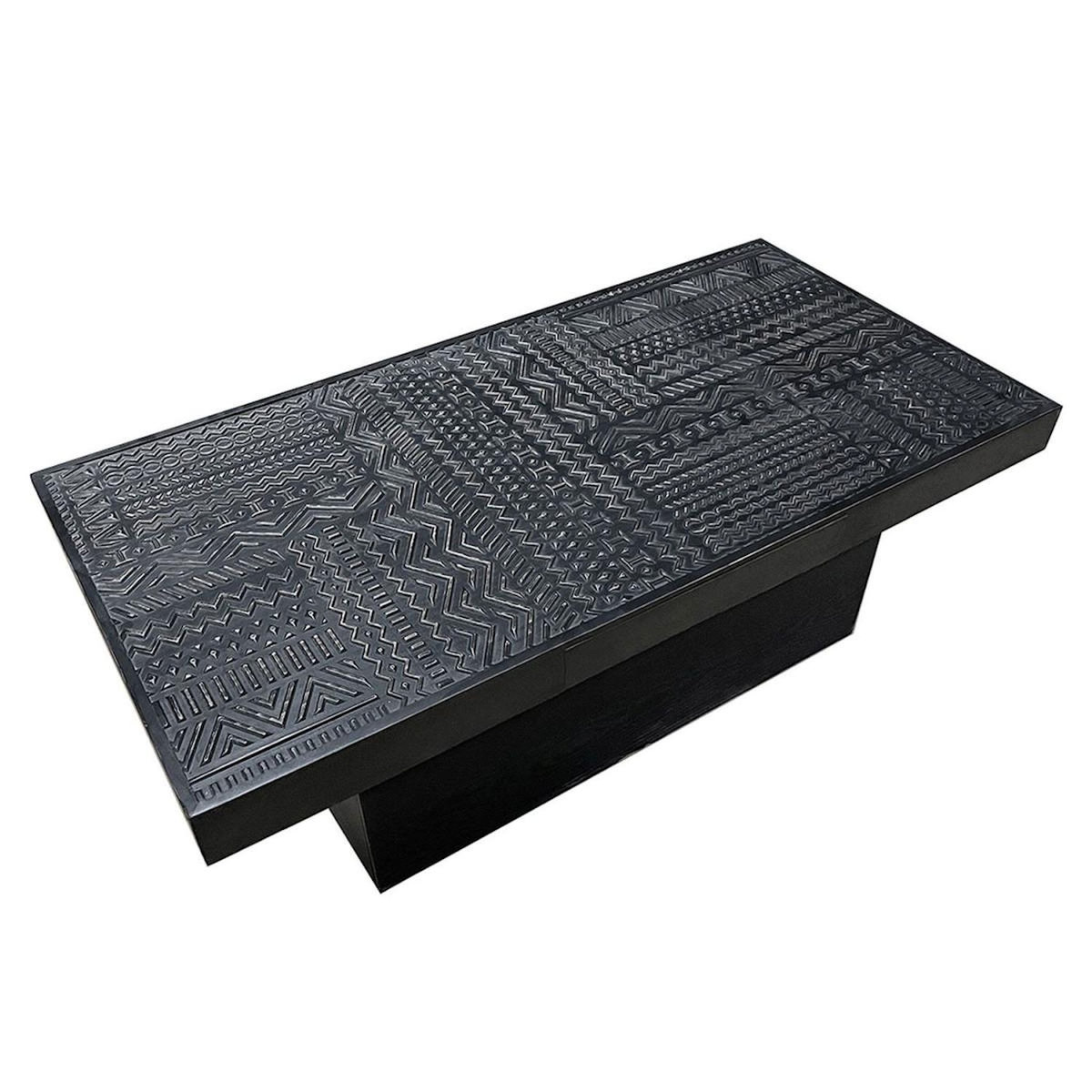 Paris Prix Table Basse 2 Tiroirs  Ethnique  120cm Noir